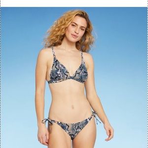 Shade & Shore M Blue Snake Print Bikini